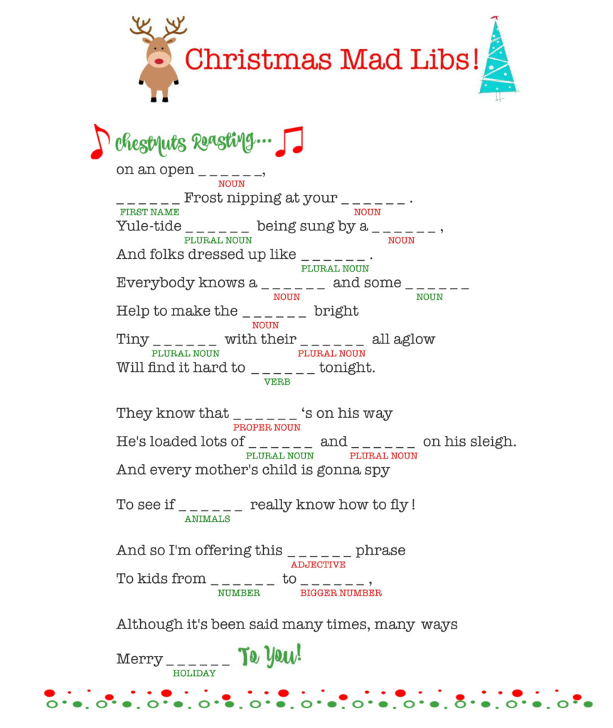 12 Best Printable Christmas Carol Mad Libs Printablee