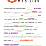 13 Best Mad Libs Printables Images On Pinterest English Language Mad