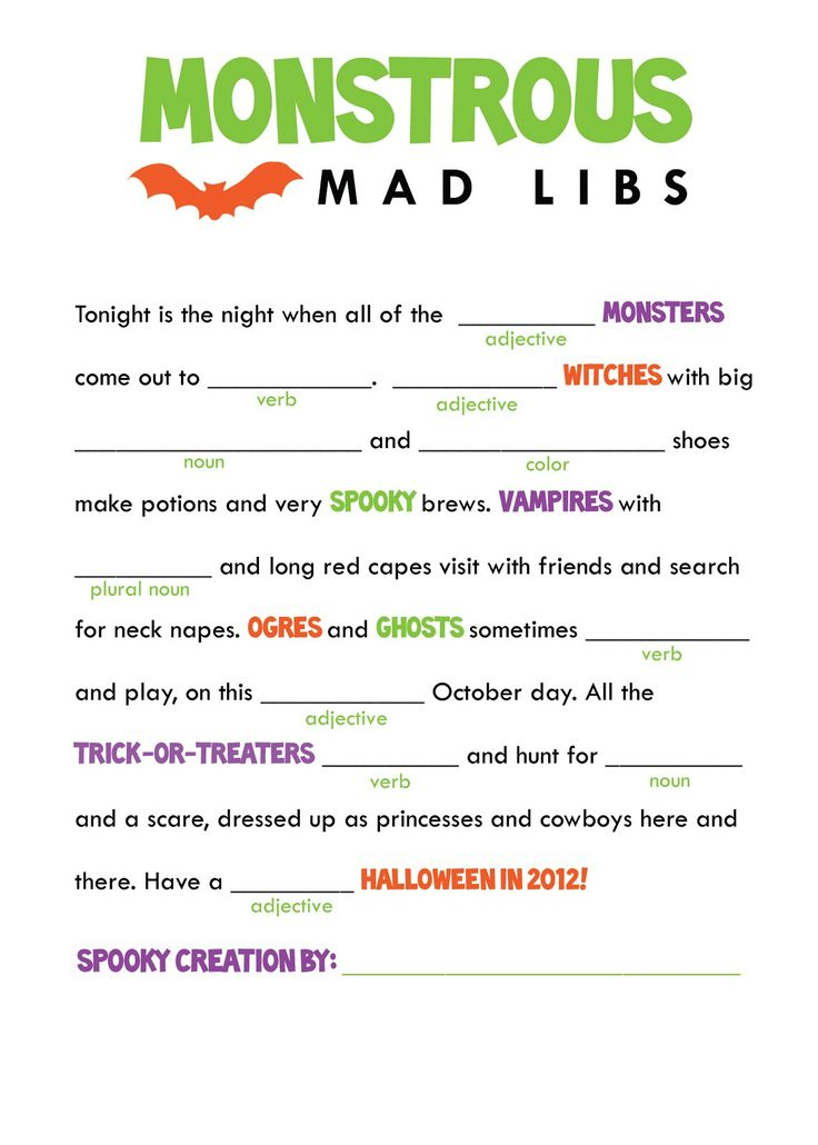 13 Best Mad Libs Printables Images On Pinterest English Language Mad 