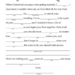 Advice To Newlyweds Wedding Mad Libs Wedding Planning Printables