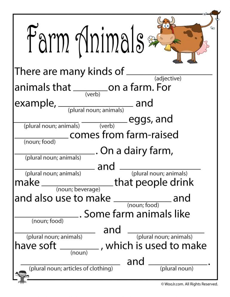 Animal Ad Libs For Kids Woo Jr Kids Activities Children s Publishing