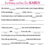 BIRTHDAY MAD LIBS Etsy 40th Birthday Party Games Birthday Games