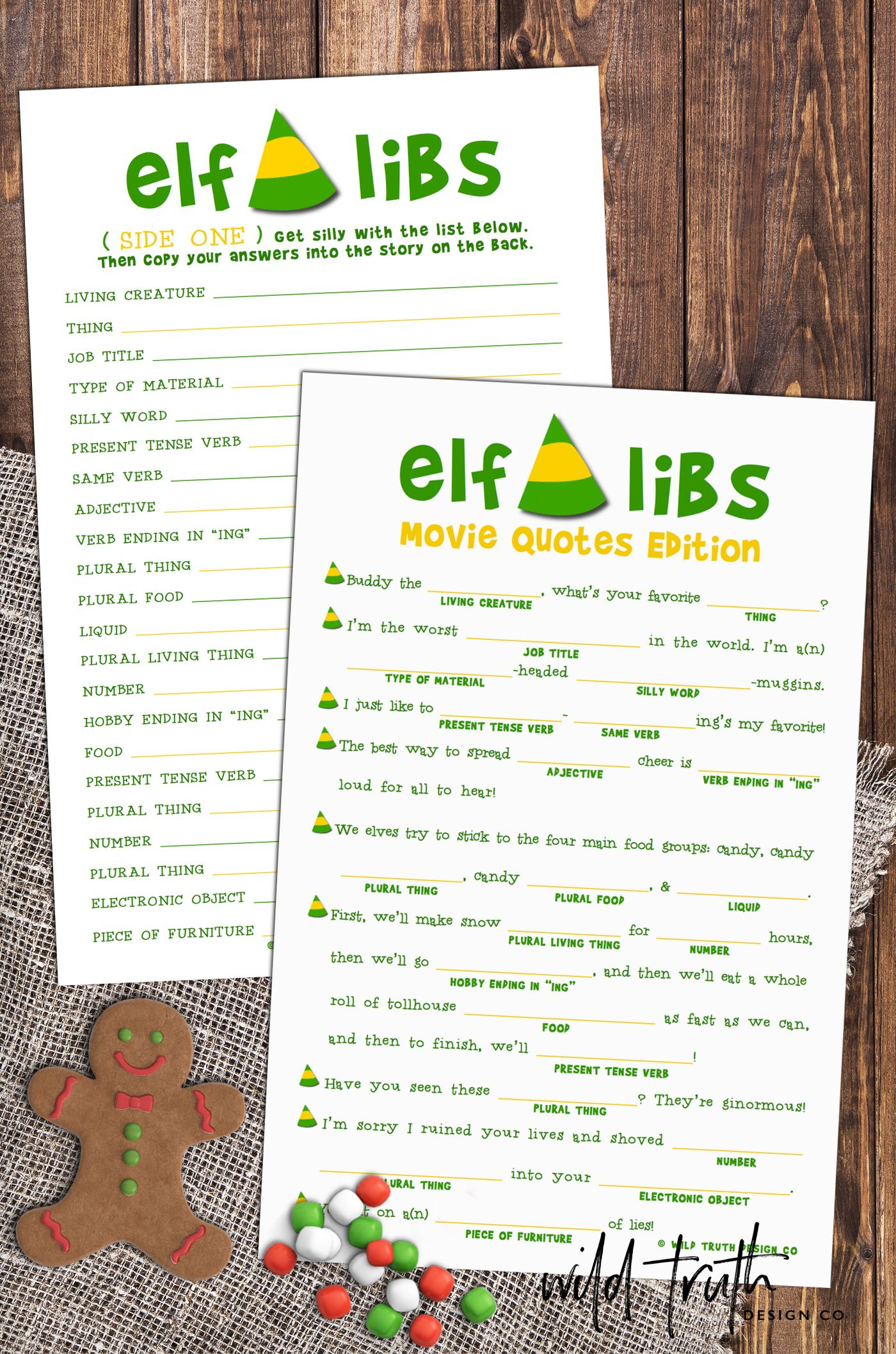 Buddy The Elf Mad Libs Christmas Movie Party Game Printable C100 