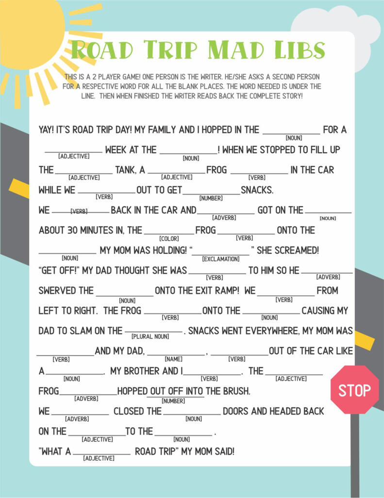 Camping Mad Libs Free Printable Printable Templates