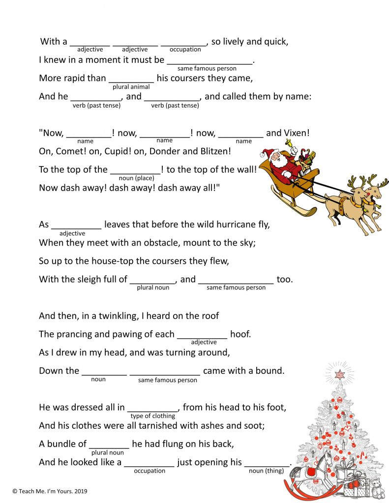 Christmas Mad Libs Printable Teach Me I m Yours 