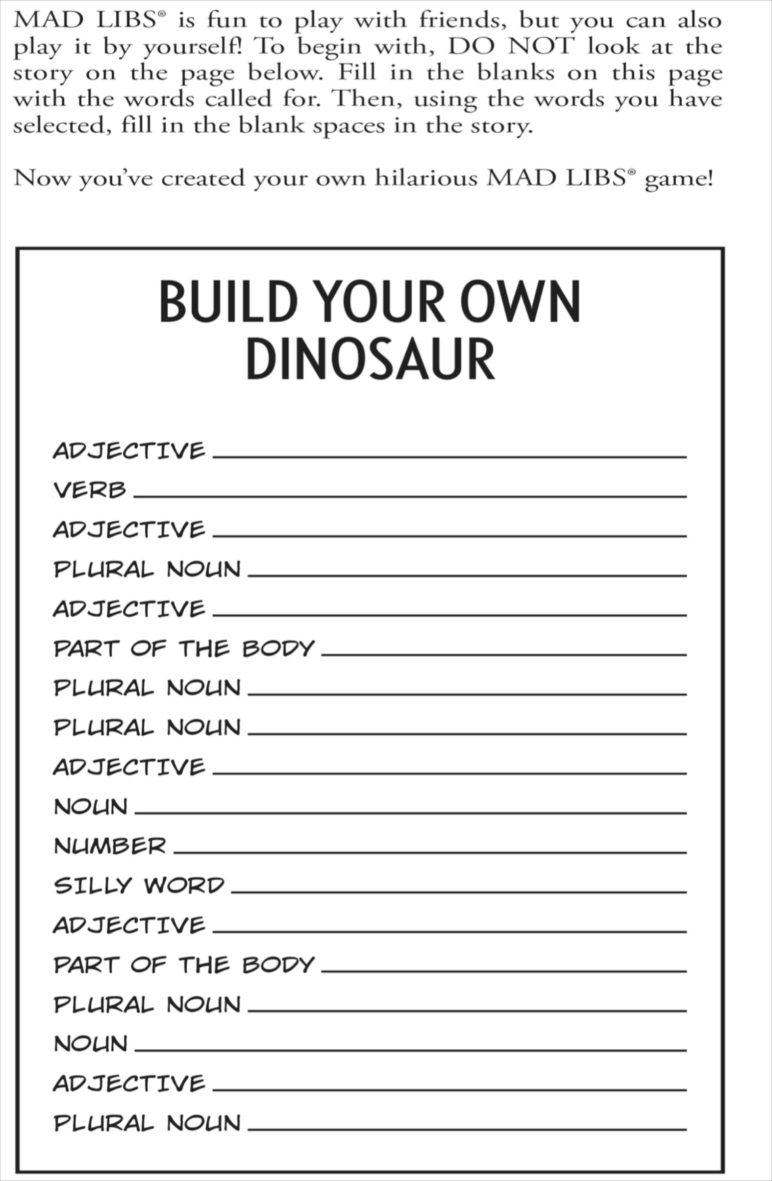 Dinosaur Mad Libs By Roger Price 9780843179002 PenguinRandomHouse 