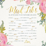 ENGAGEMENT PARTY GAME Mad Libs Watercolor Floral Design In Etsy