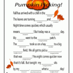Fall Mad Libs Thanksgiving Mad Lib Pumpkin Classroom Mad Libs For