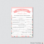 Floral Baby Shower Mad Libs Printable Baby Shower Advice Etsy In 2021