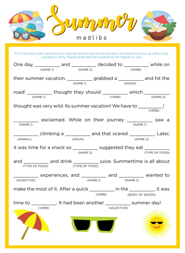 Free Madlib Printables Printable Word Searches