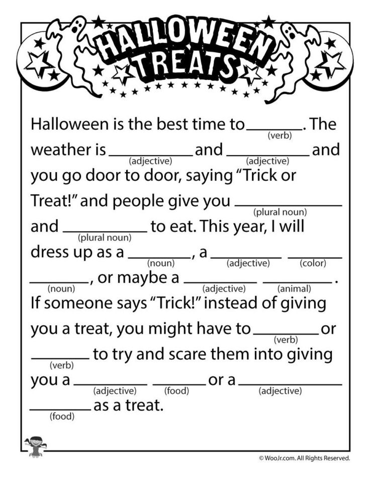 Halloween Ad Libs Word Game Printables Halloween Writing Halloween 