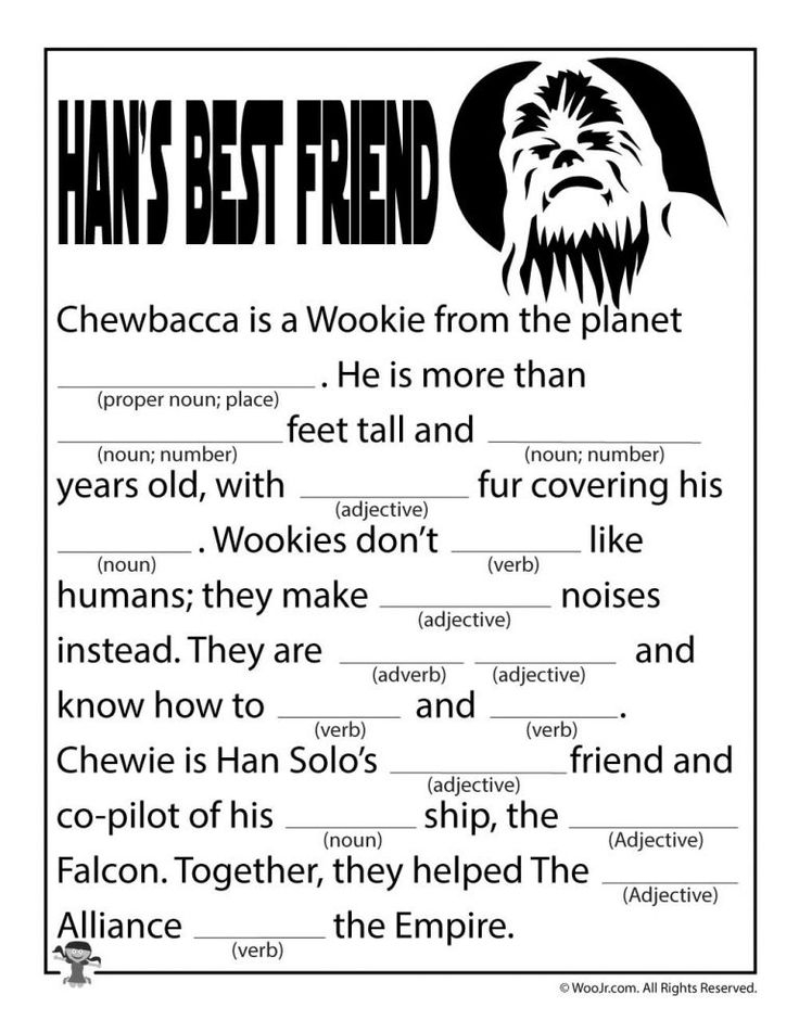 Han s Best Friend Mad Libs Woo Jr Kids Activities In 2020 Mad 