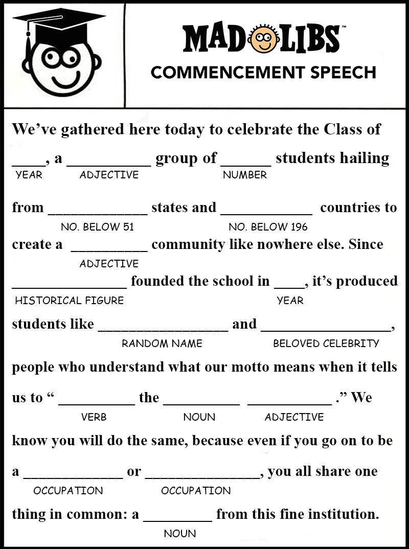 Image Result For Free Printable Graduation Mad Libs Graduation Party