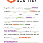 Kids Mad Libs Printable Free Google Search Halloween Party Games