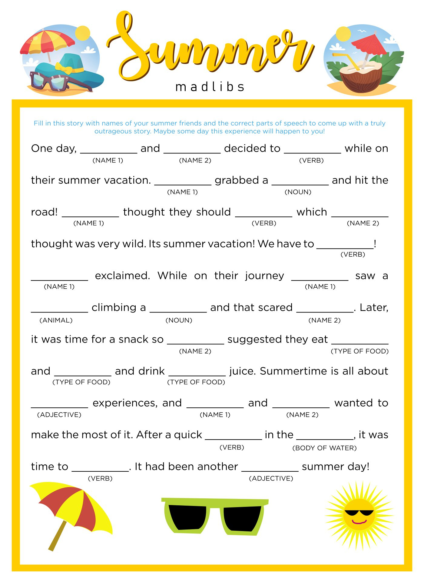 Mad Libs Free Printable Printable Word Searches