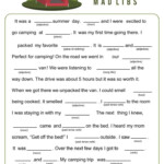 Mad Libs Printable Camp Letters Printable Mad Libs Camping