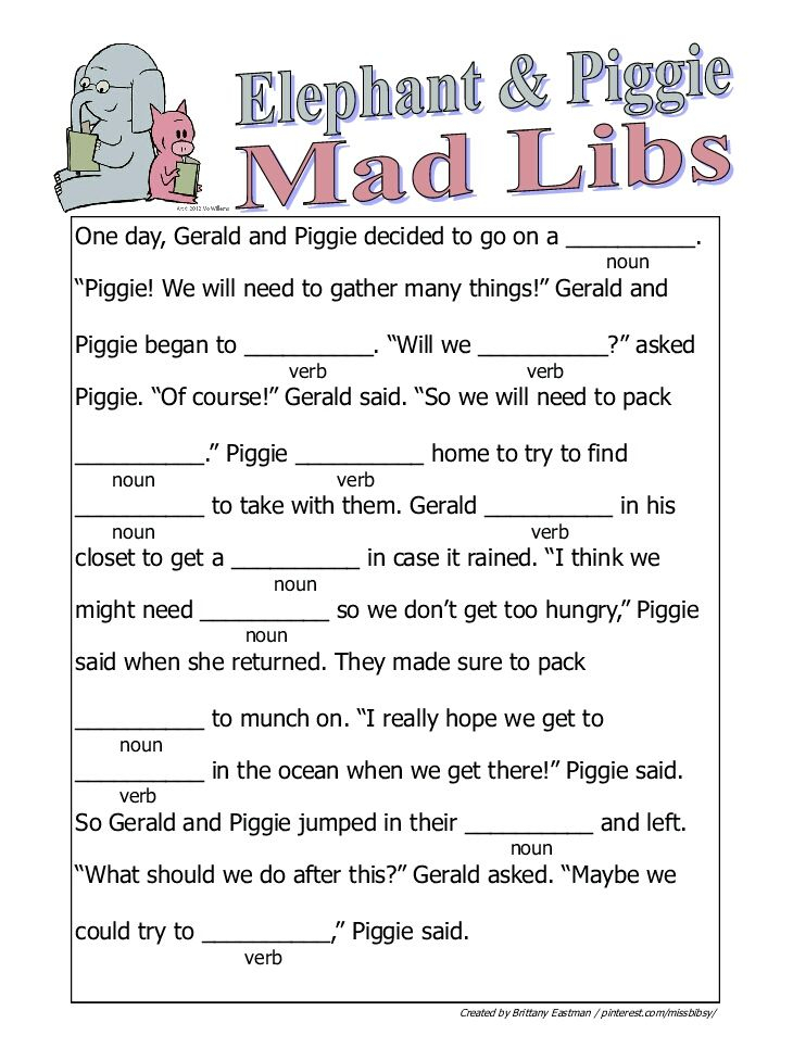 Noun And Verb Mad Libs Mad Libs Printables And Activities Brightly 