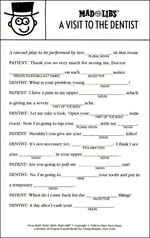Pin By D H On OT Funny Mad Libs Mad Libs For Adults Kids Mad Libs