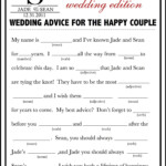 Printable Funny Wedding Mad Libs Template Moksliukesgeras