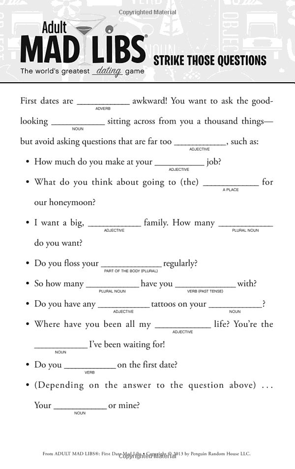 Printable Holiday Mad Libs For Adults 2023 Printablemadlibs