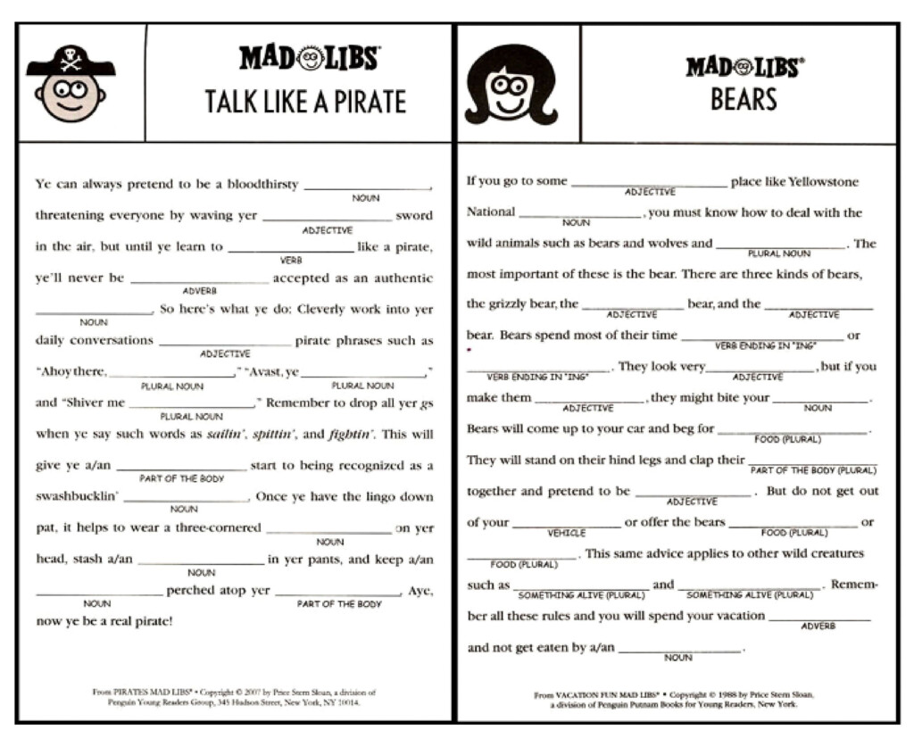 Printable Mad Libs Sheets For Adults Google Search Mad Libs For 