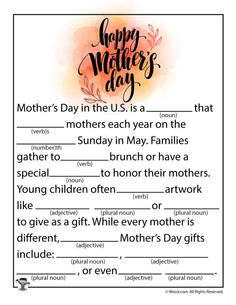 Printable Mimi Mad Libs Mothers Day 2022 Printablemadlibs