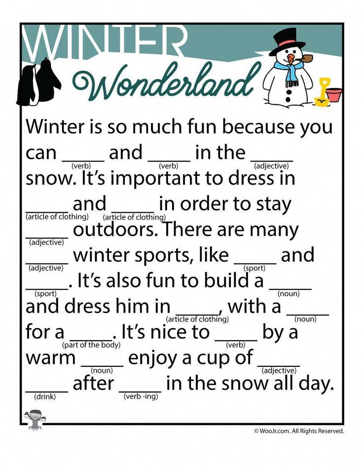 Set Of Winter Mad Libs christmasgamesforkids Funny Christmas Games 