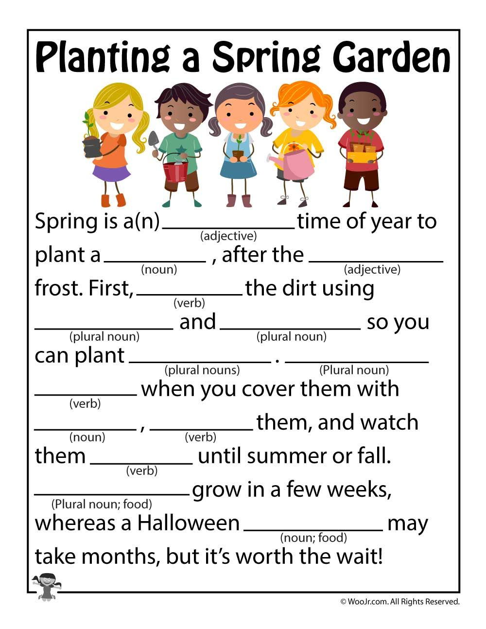 Spring Mad Libs Woo Jr Kids Activities Mad Lib For Kids Spring