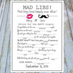 Wedding Mad Libs DIY Printable Style 1 Marriage Advice Reception