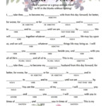 Wedding Vow Mad Libs Nouns And Adjectives Wedding Wedding Vows