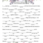 Wedding Vow Mad Libs Nouns And Adjectives Wedding Wedding Vows