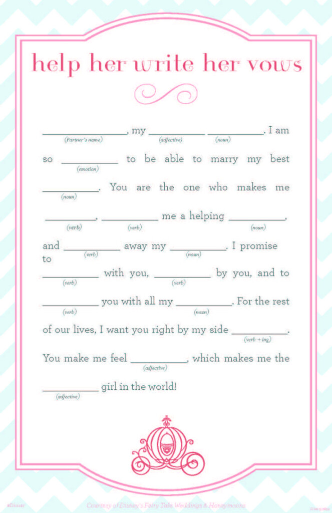 Wedding Vows Disney Mad Libs Disney Weddings Bridal Games Wedding 