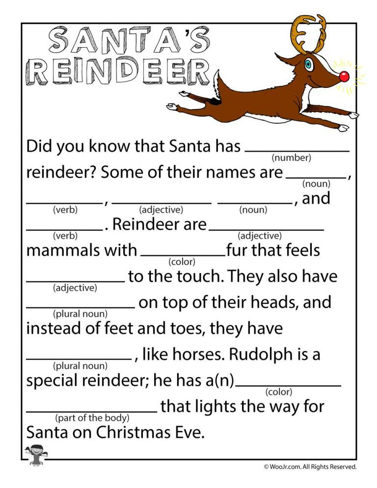 Winter Mad Libs Printable Printable Word Searches