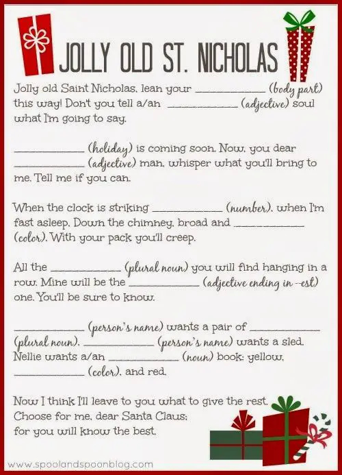 32 Interesting Christmas Mad Libs Kitty Baby Love