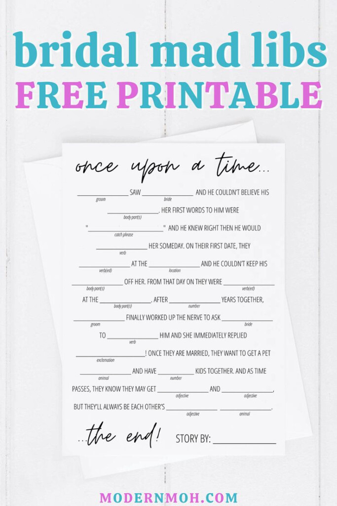 Bridal Shower Mad Libs Free Printable Free Bridal Shower Games Funny 