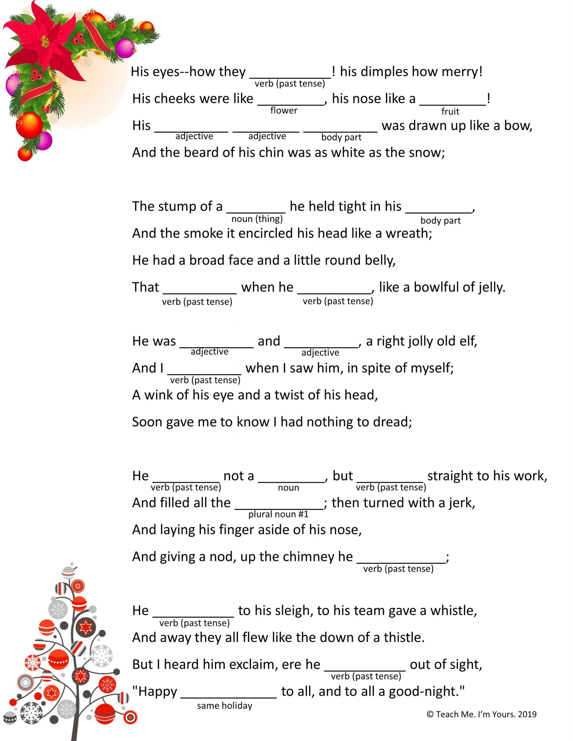 Christmas Mad Libs Printable Free Printable World Holiday