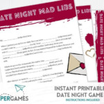 Date Night Mad Libs Game Printable Download Wedding Honeymoon Etsy