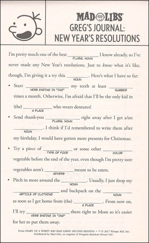 Diary Of A Wimpy Kid Madlib In 2022 Kids Mad Libs Printable Mad Libs 