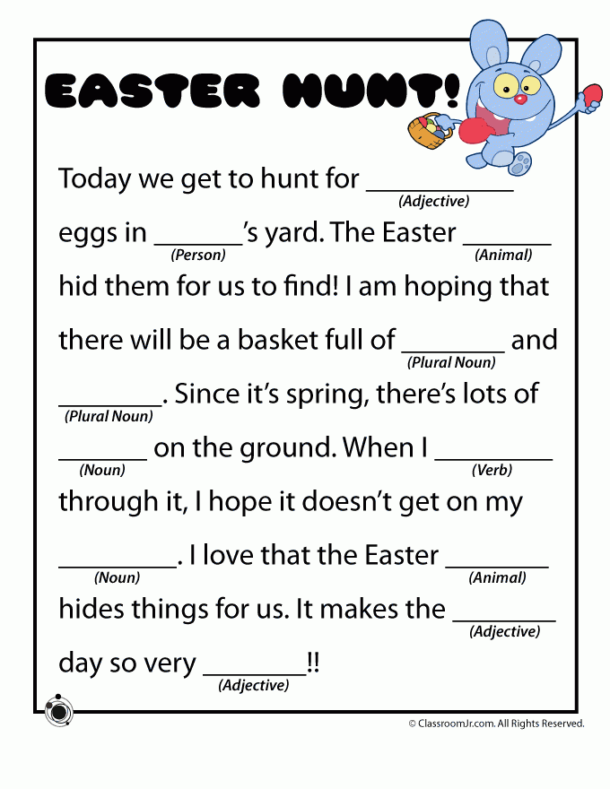 Easter Mad Libs Easter Hunt Classroom Jr Easter School Easter 