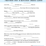 Free Printable Baby Shower Mad Libs Advice For The Parents