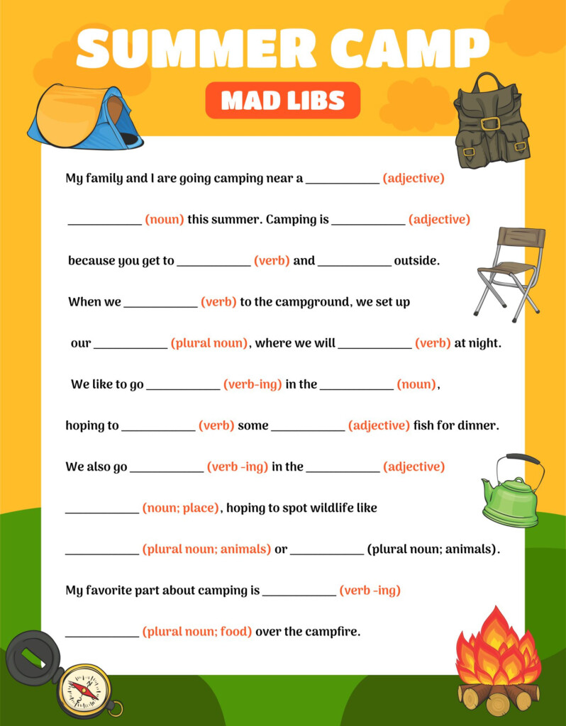 Free Printable Mad Libs