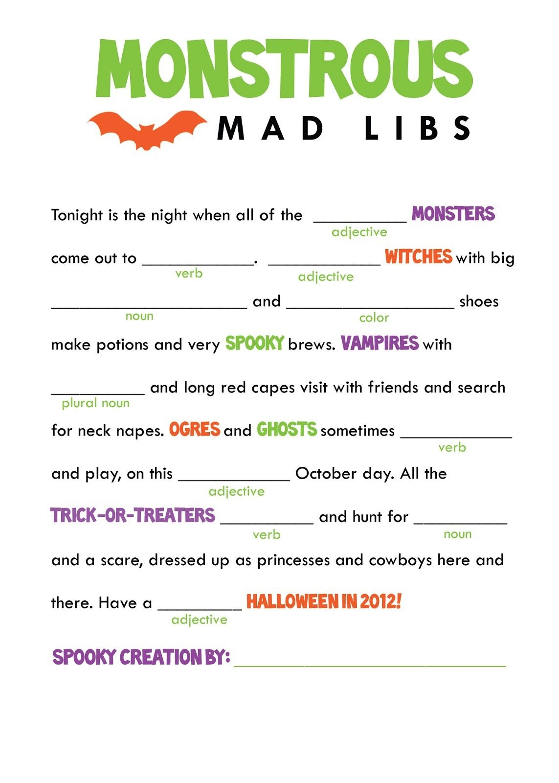 Free Printable Mad Libs Sheets Free Printable Templates