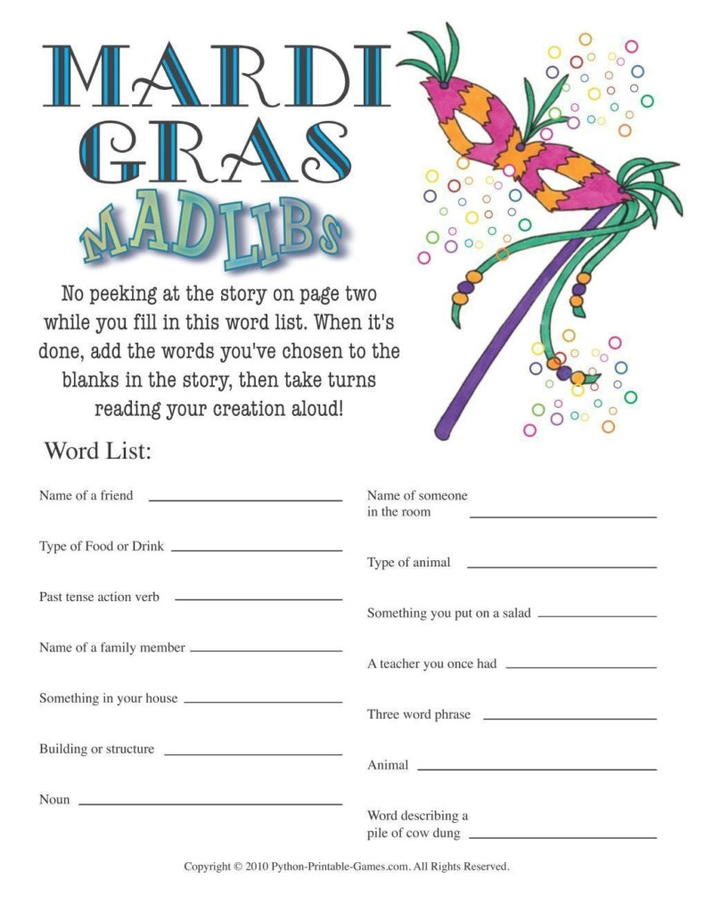 Free Printable Mardi Gras Games Free Printable