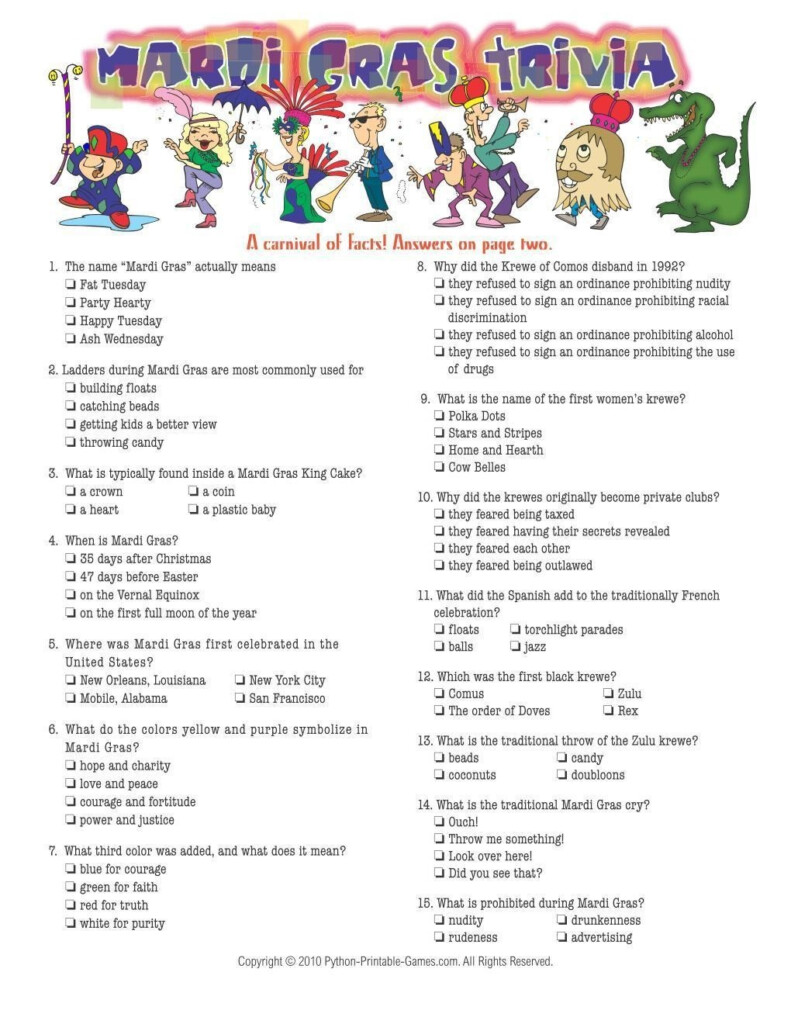 Free Printable Mardi Gras Mad Libs 2023 Printablemadlibs