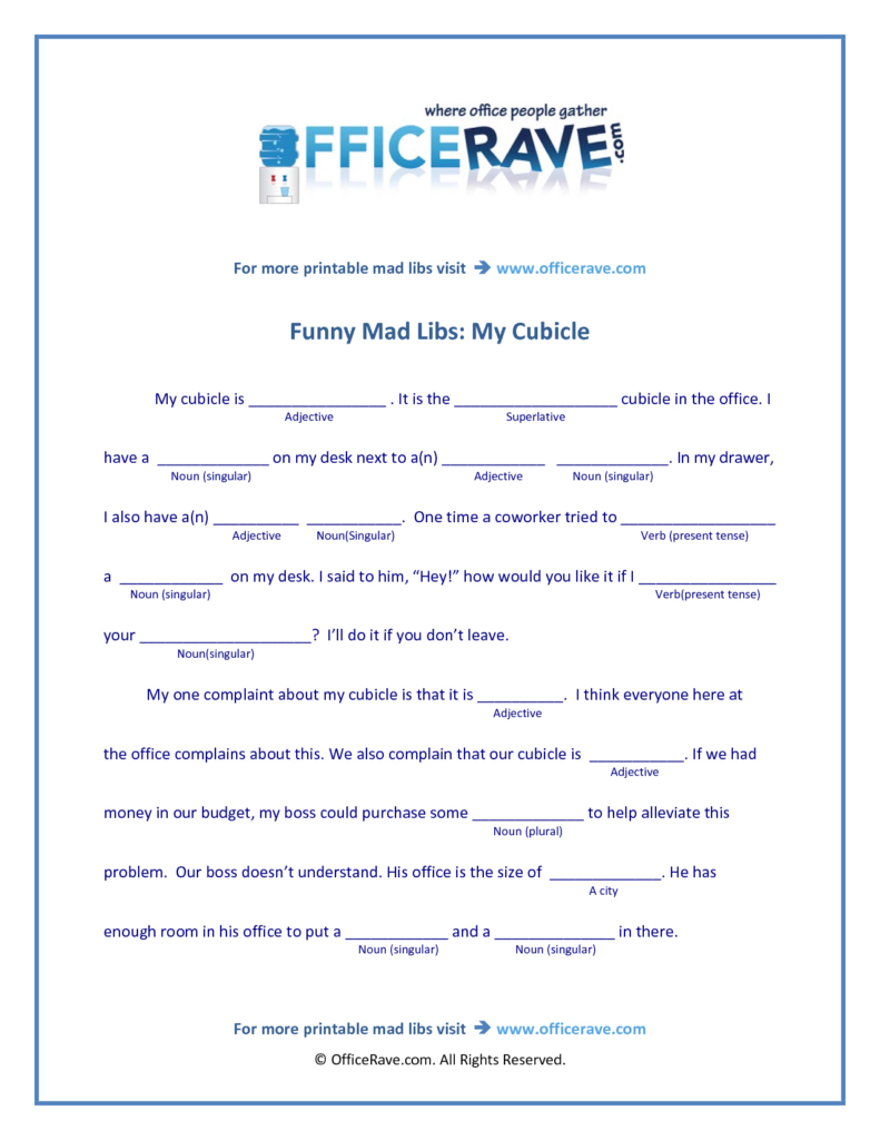 Funny Mad Libs For Adults Printable Preschool Crafts Names Funny Mad 