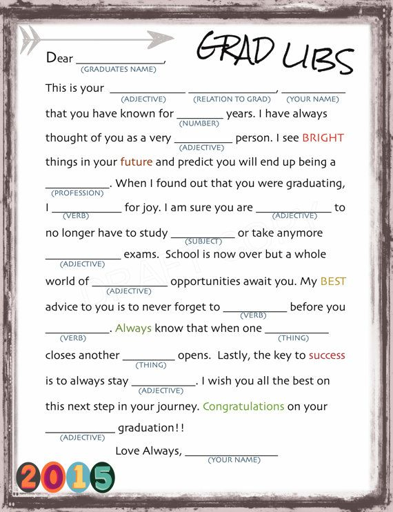 Graduation Games Mad Libs Instant Download Graduation Party Ideas 