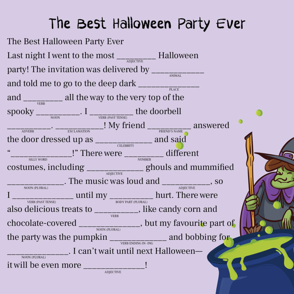 Halloween Mad Libs Printable Pdf Printable World Holiday