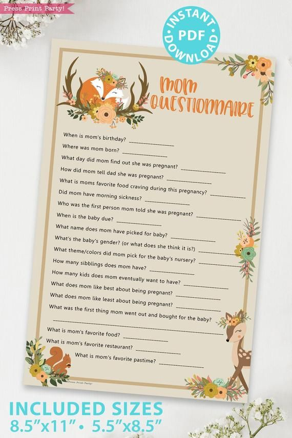 Hilarious Baby Shower Mad Libs Printable Advice Cards Press Print 