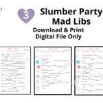Mad Libs For Kids Printable Sleepover Game Party Game Kids Etsy de