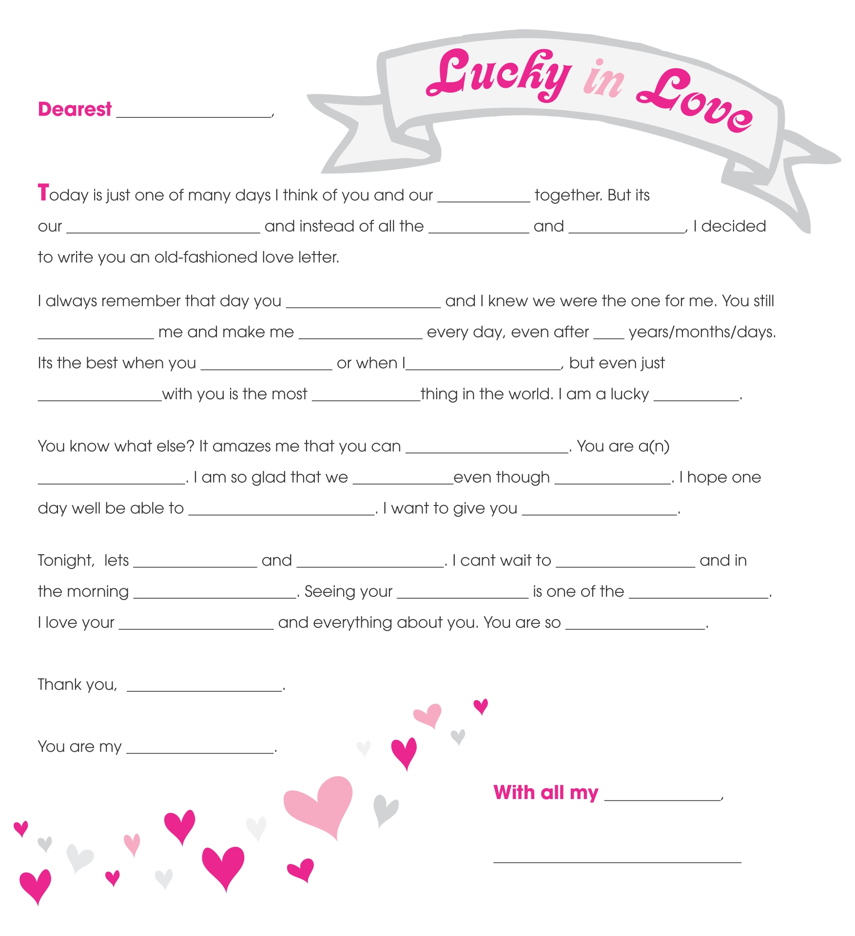 Mad Libs Love Letter LETTER GHW